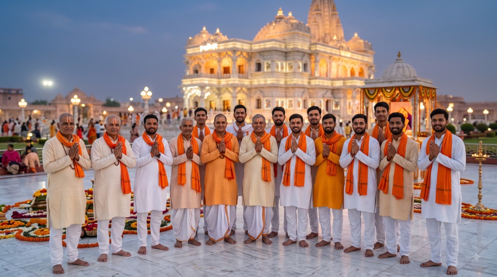 Shrimad Bhagwat Katha Full Team at Prem Mandir Vrindavan
